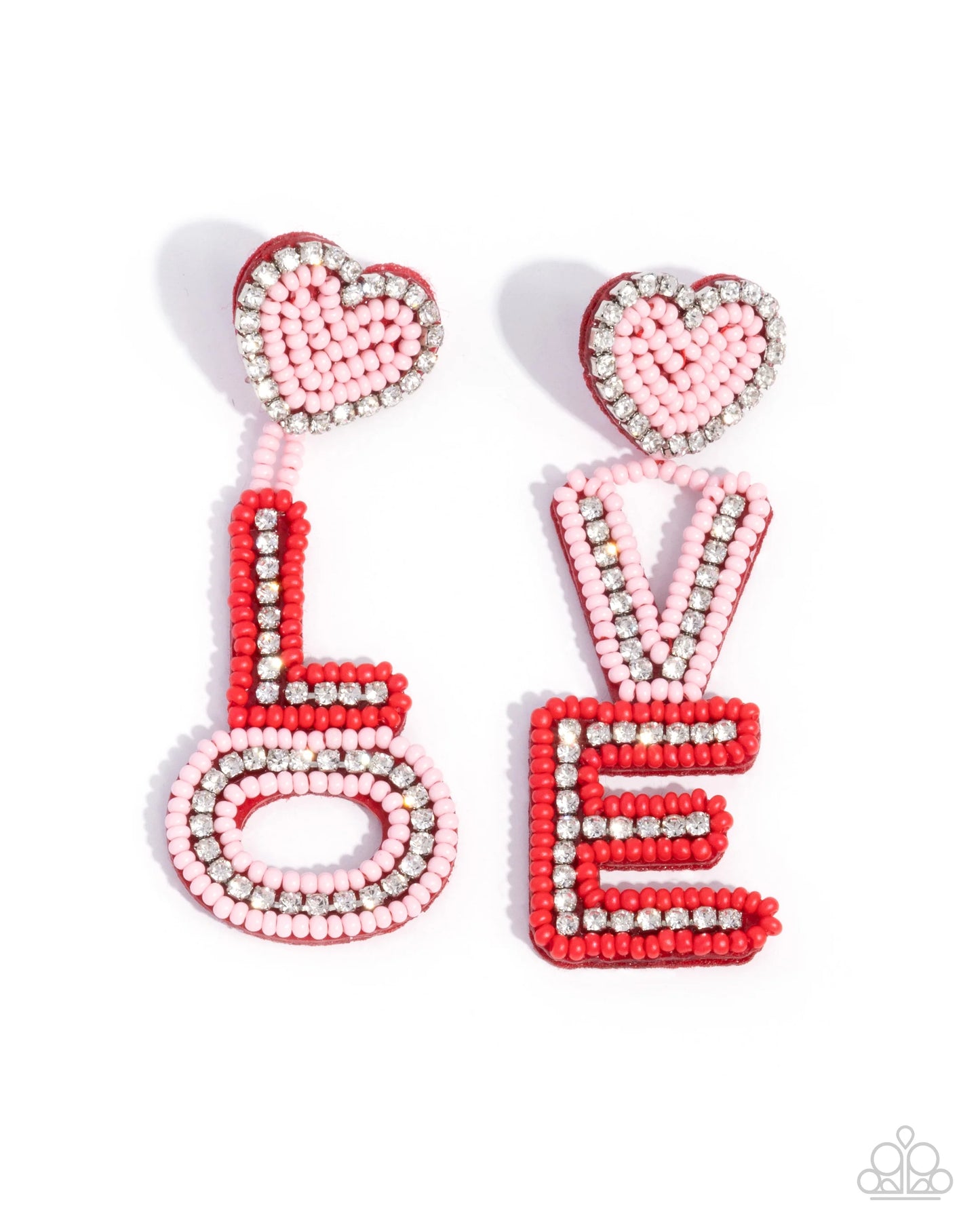 Paparazzi Visible Valentine - Multi Red Pink Post Earrings