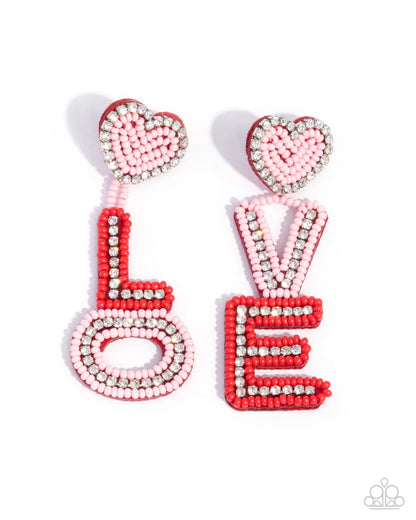 Paparazzi Visible Valentine - Multi Red Pink Post Earrings