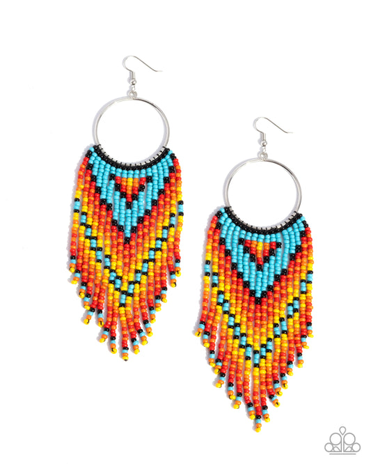 Paparazzi Waving The Banner - Multi Seed Bead Earrings