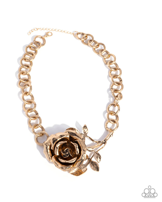 Paparazzi Whimsical Appearance - Gold Rose Necklace