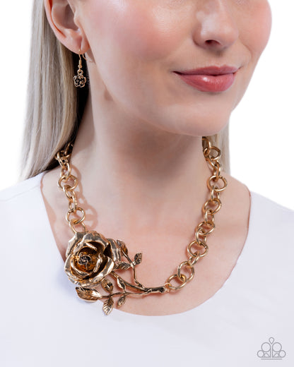 Paparazzi Whimsical Appearance - Gold Rose Necklace