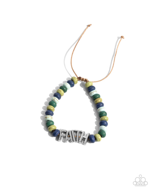 Paparazzi Word Of Faith - Green Urban Bracelet