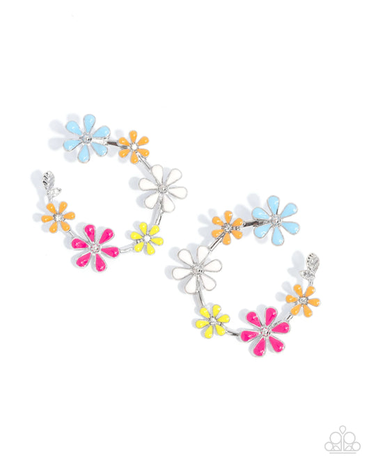 Paparazzi Wreathed Welcome - Multi Post Hoop Earrings