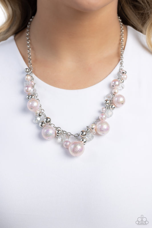 Paparazzi Scratched Shimmer - Pink Necklace