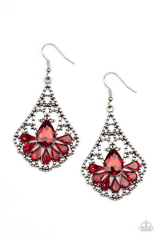 Paparazzi Exemplary Elegance - Red Earrings