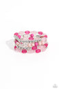 Paparazzi Glassy Gait - Pink Bracelet