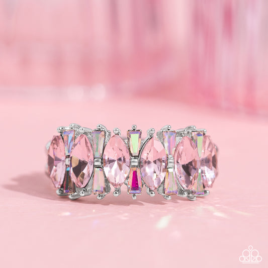 Paparazzi Kaleidoscopic Knockout - Pink Iridescent Ring
