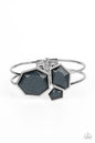 Paparazzi Tourist TRAPEZOID - Multi Black Hinge Bracelet