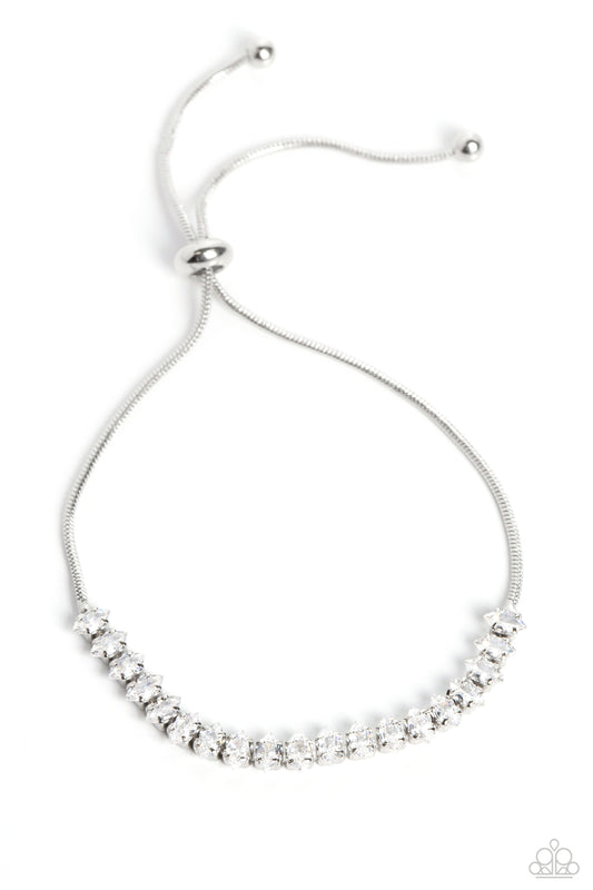 Paparazzi Dynamic Diamonds - White Bracelet