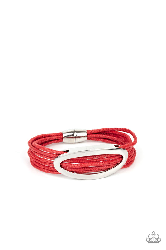 Paparazzi Corded Couture - Red Magnetic Bracelet