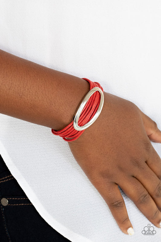 Paparazzi Corded Couture - Red Magnetic Bracelet