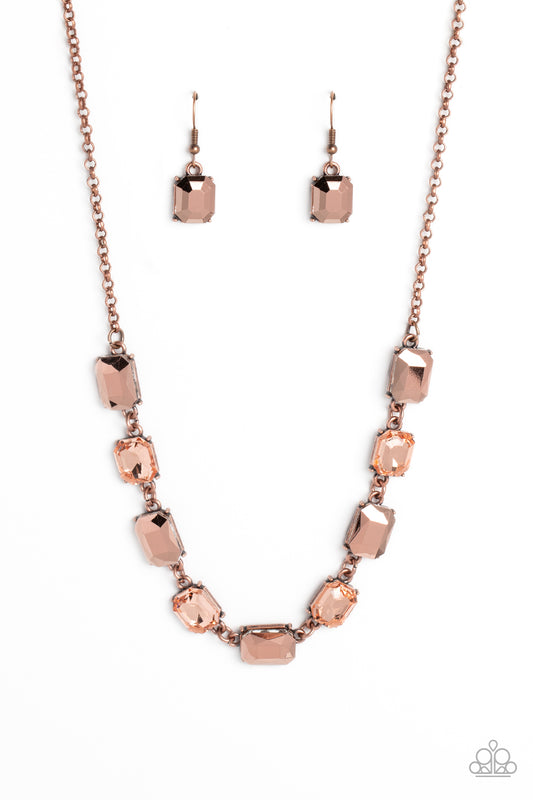 Paparazzi Emerald Envy - Copper Necklace