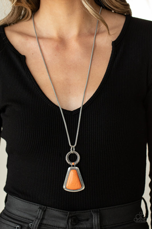 Paparazzi Stone Prairie - Orange Necklace