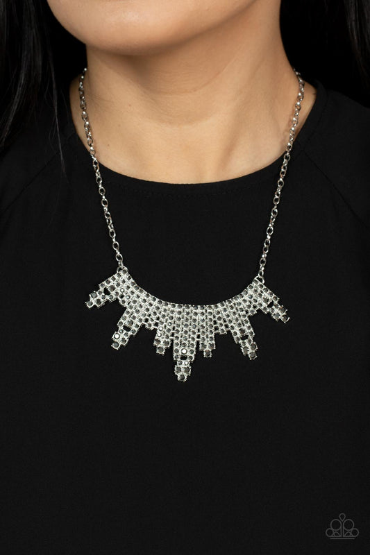 Paparazzi Skyscraping Sparkle - Silver Necklace