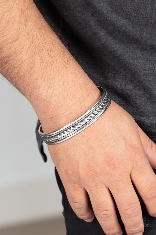 Paparazzi Modern Metalhead - Silver Men's Cuff Bracelet