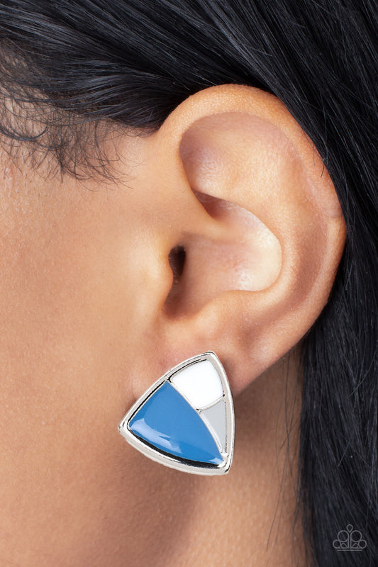 Paparazzi Kaleidoscopic Collision - Blue Earrings