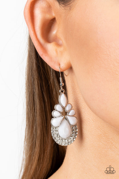 Paparazzi Beachfront Formal - White Earrings
