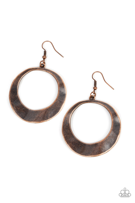 Paparazzi Urban Eclipse - Copper Earrings