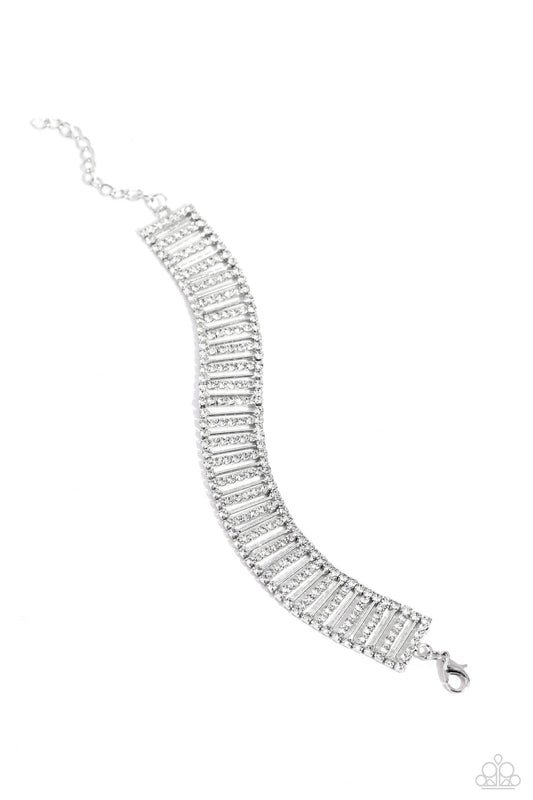 Paparazzi Elusive Elegance - White Bracelet