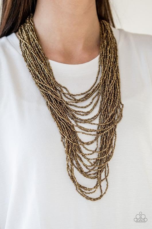 Paparazzi Dauntless Dazzle - Brass Necklace