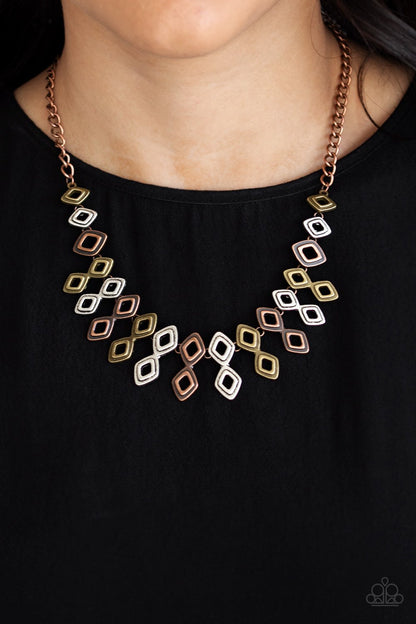 Paparazzi Geocentric Multi - Mixed Metal Necklace