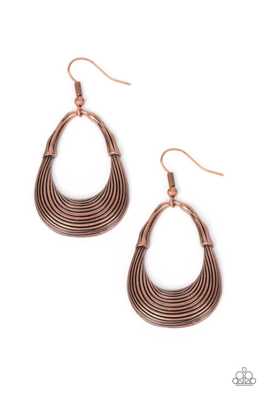 Paparazzi Terra Timber - Copper Earrings - Fashion Fix Exclusive - February 2023