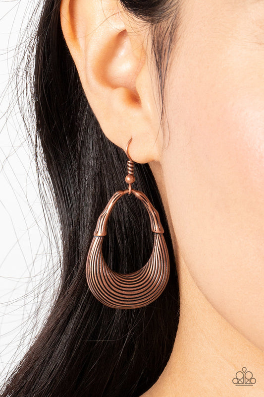 Paparazzi Terra Timber - Copper Earrings - Fashion Fix Exclusive - February 2023