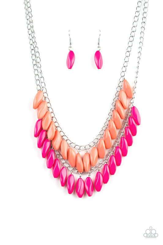 Paparazzi Beaded Boardwalk - Pink Necklace