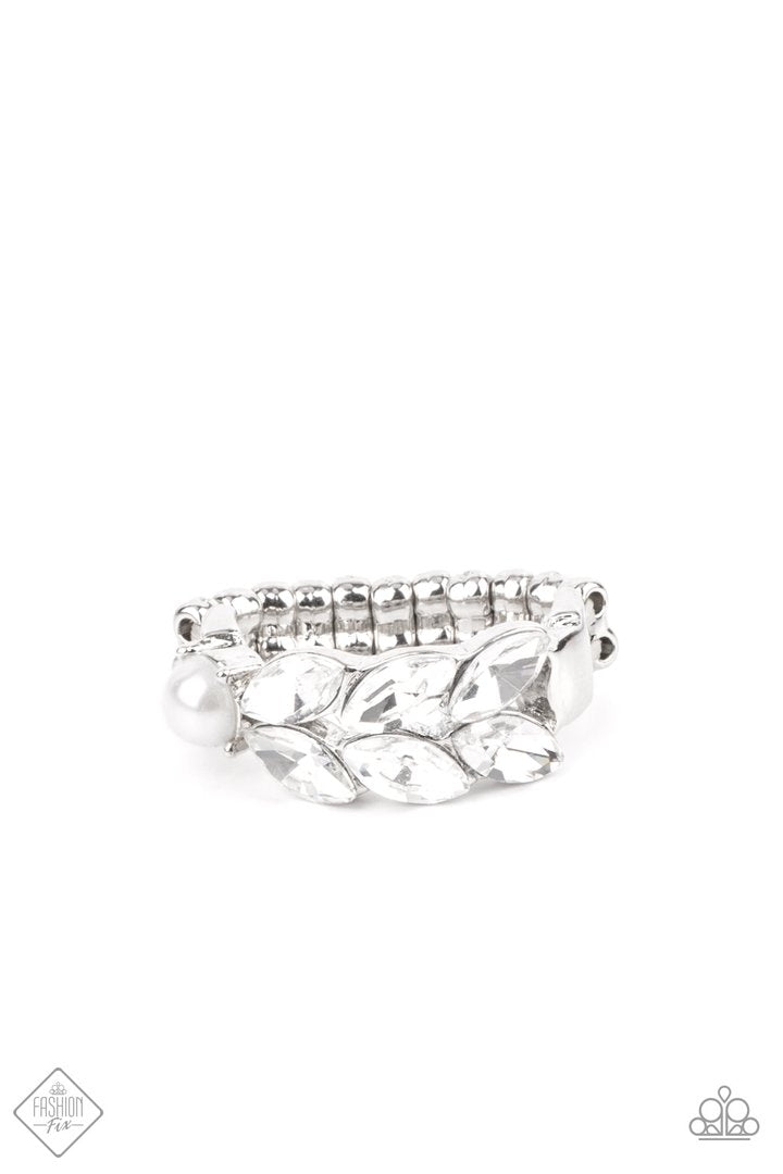 Paparazzi Majestically Musing - White Ring - Fashion Fix July 2021