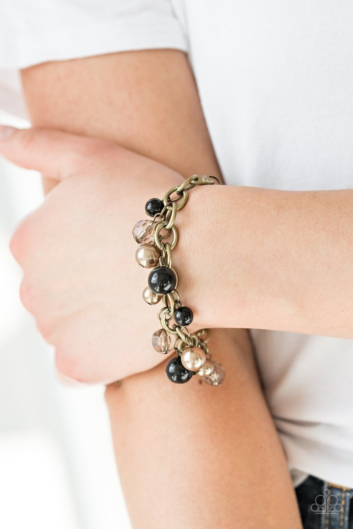 Paparazzi Grit And Glamour - Black Brass Bracelet