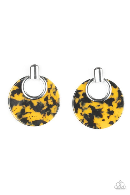 Paparazzi Metro Zoo - Yellow Earrings