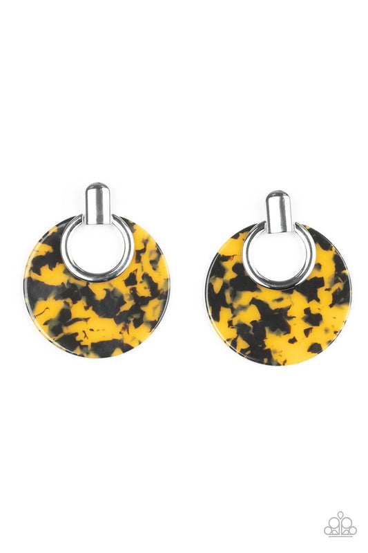 Paparazzi Metro Zoo - Yellow Earrings