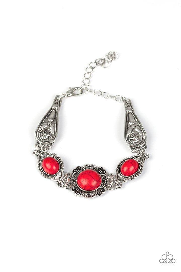 Paparazzi Serenely Southern - Red Bracelet