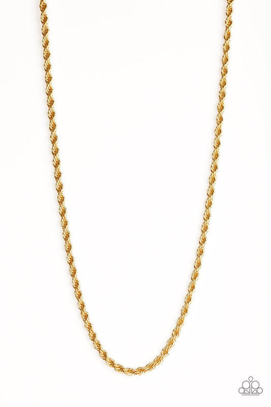 Paparazzi Double Dribble - Gold Men's Necklace