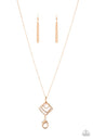 Paparazzi Square It Up - Gold Lanyard Necklace