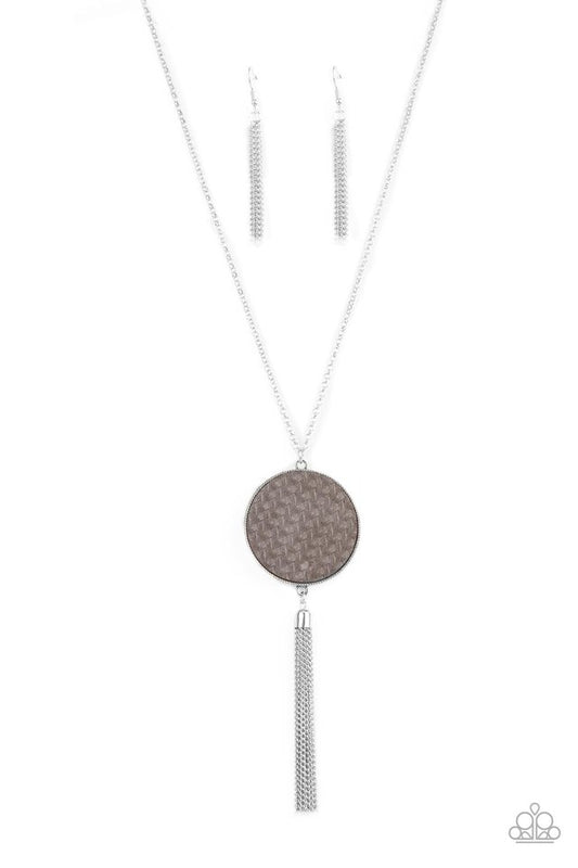 Paparazzi Wondrously Woven - Silver Necklace