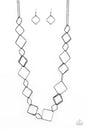 Paparazzi Backed Into A Corner - Black Necklace