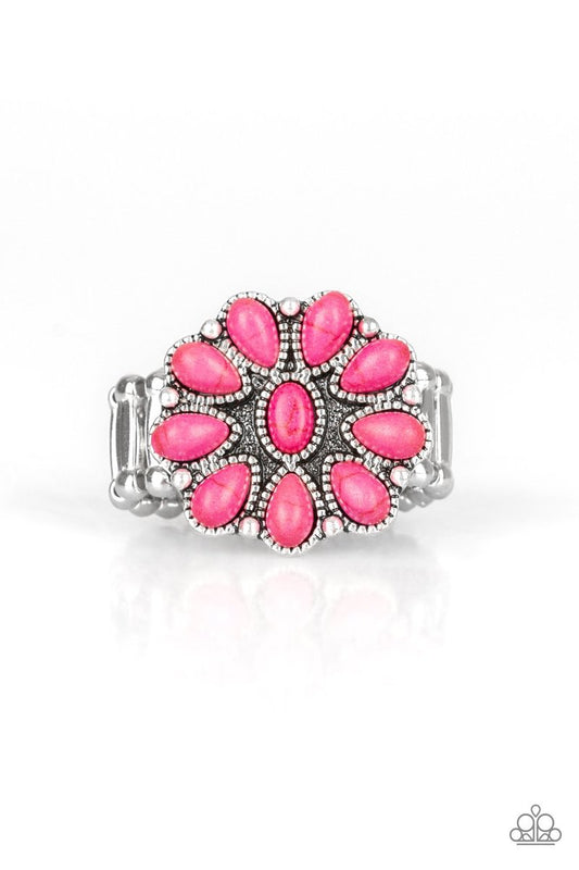 Paparazzi Stone Gardenia - Pink Ring