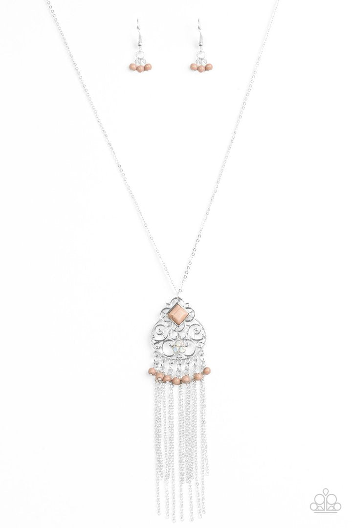 Paparazzi Whimsically Western - Brown Necklace