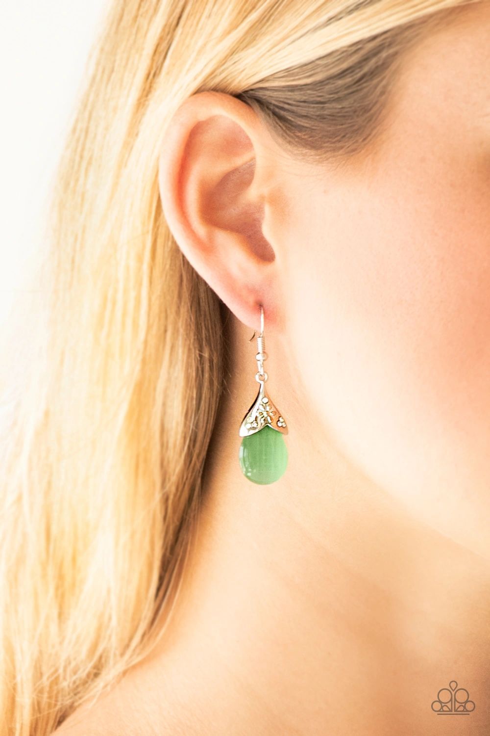 Paparazzi Spring Dew - Green Earrings