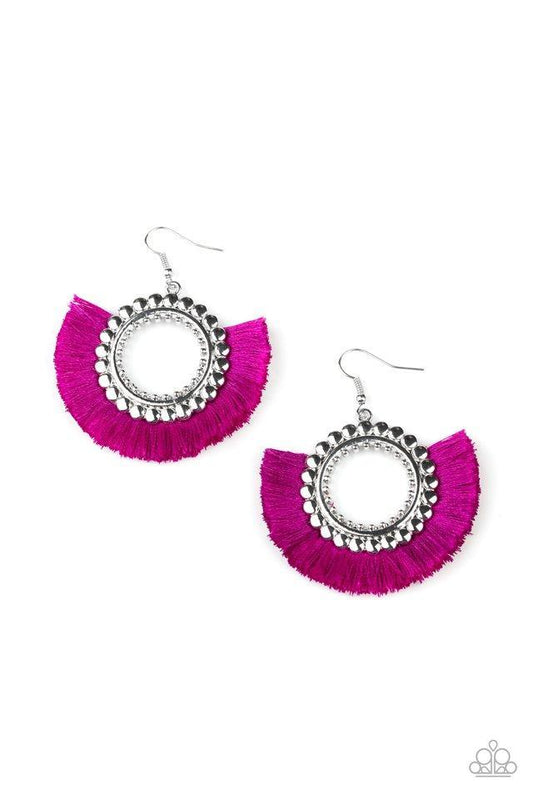 Paparazzi Fringe Fanatic - Purple Earrings