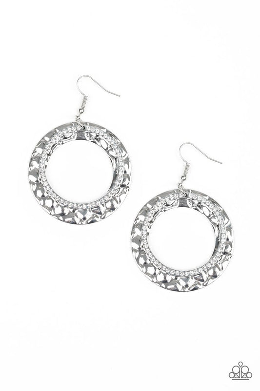 Paparazzi Cinematic Shimmer - White Earrings