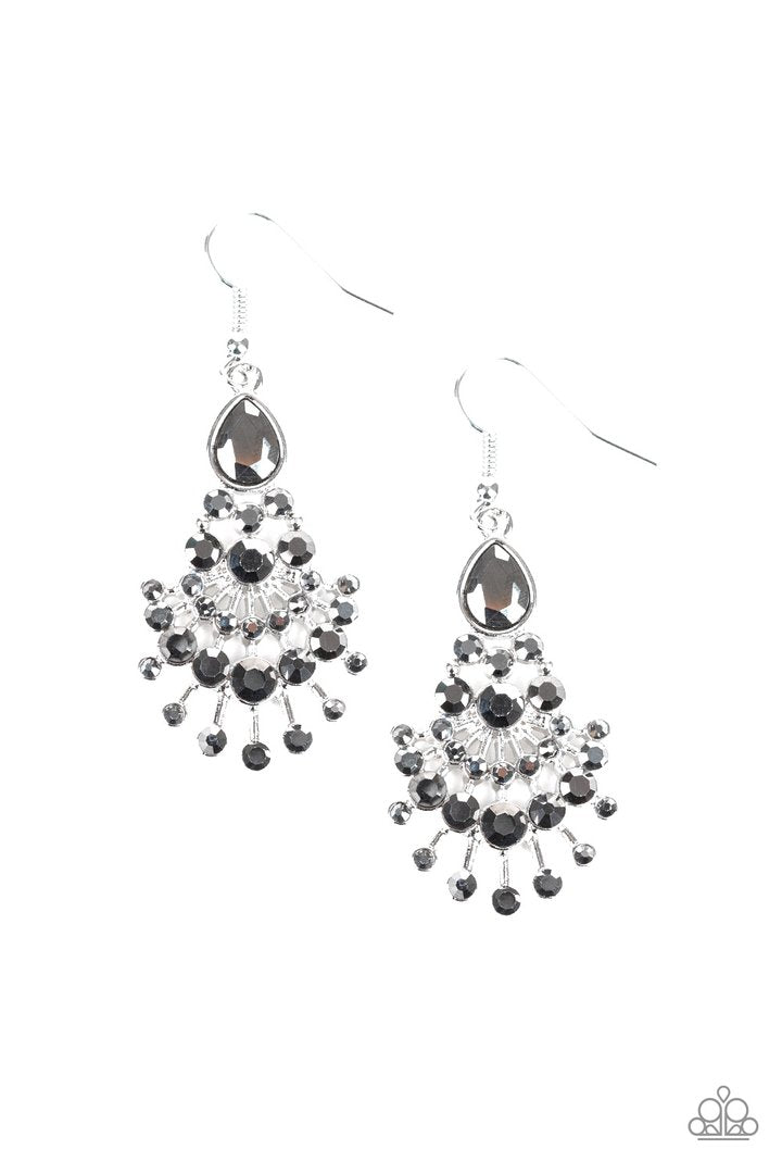 Paparazzi Where's The Limo - Silver Earrings