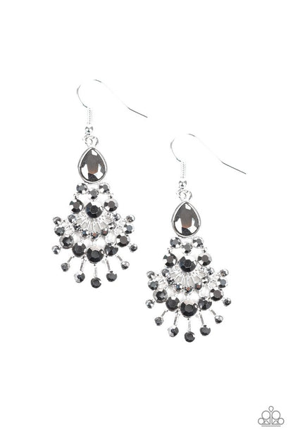 Paparazzi Where's The Limo - Silver Earrings