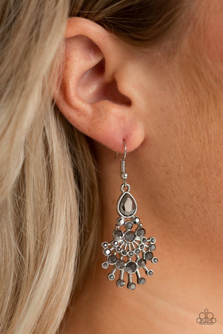 Paparazzi Where's The Limo - Silver Earrings
