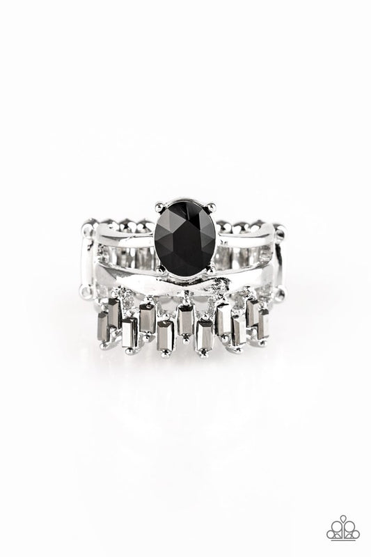 Paparazzi Crowned Victor - Black Ring
