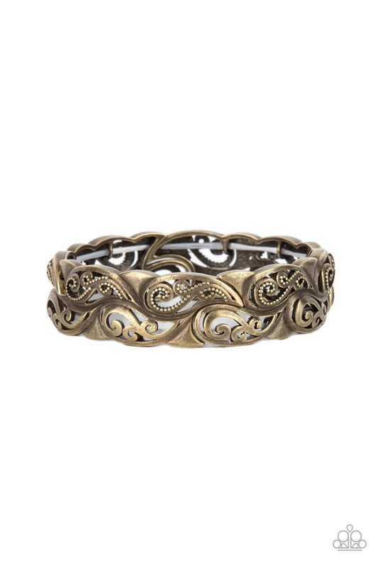 Paparazzi Paisley Portico - Brass Bracelet - Fashion Fix Exclusive - January 2023