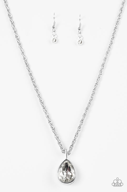 Paparazzi Million Dollar Drop - White Necklace