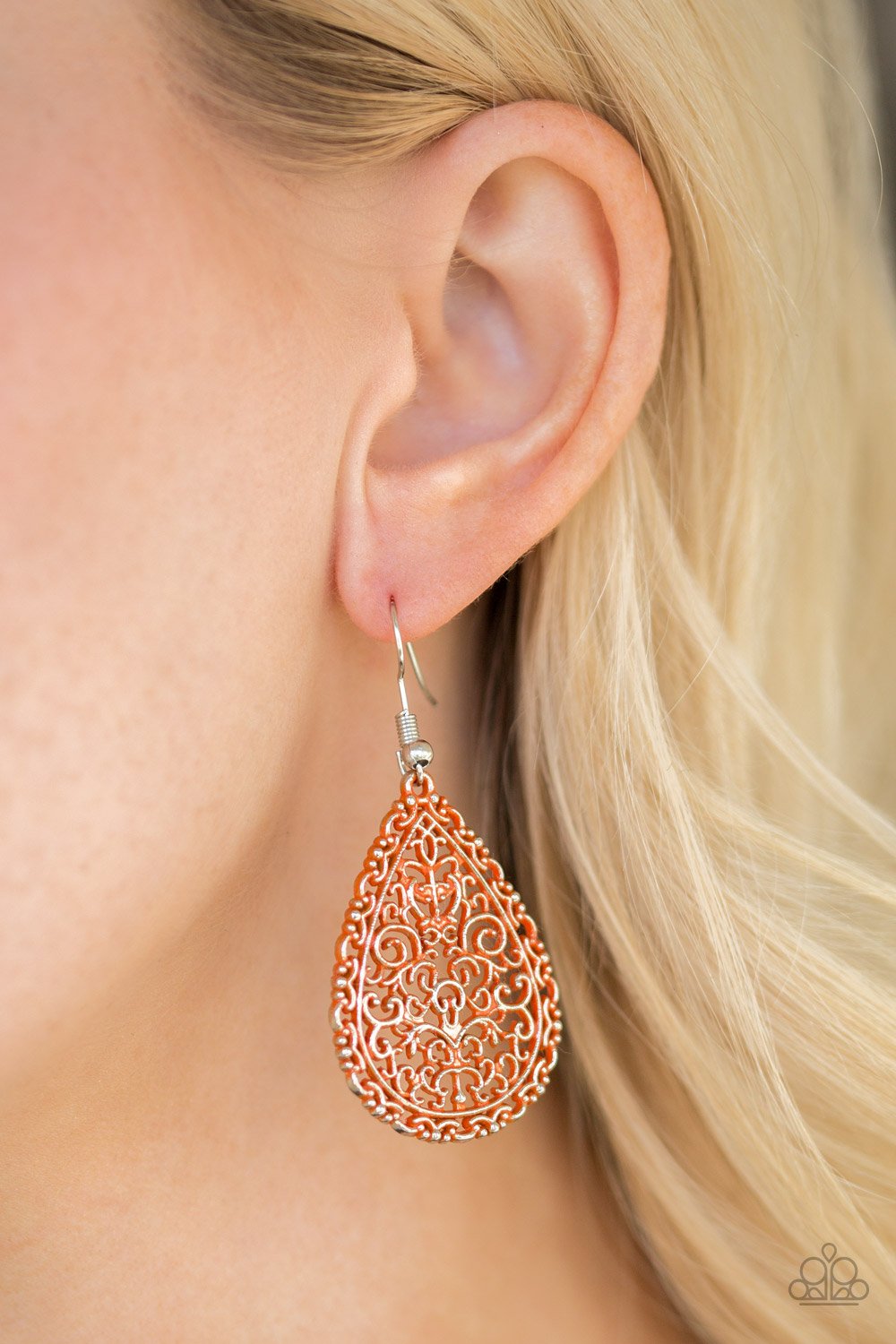 Paparazzi Indie Idol - Orange Earrings
