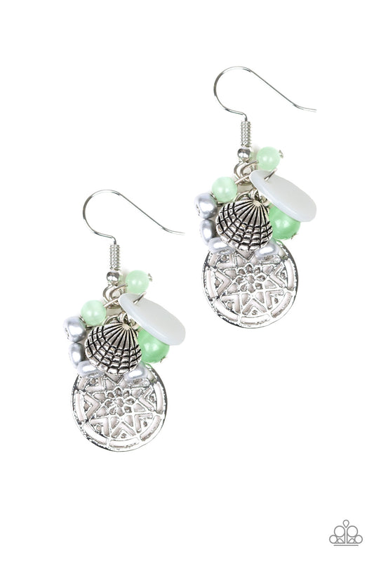 Paparazzi Ocean Oracle - Green Earrings